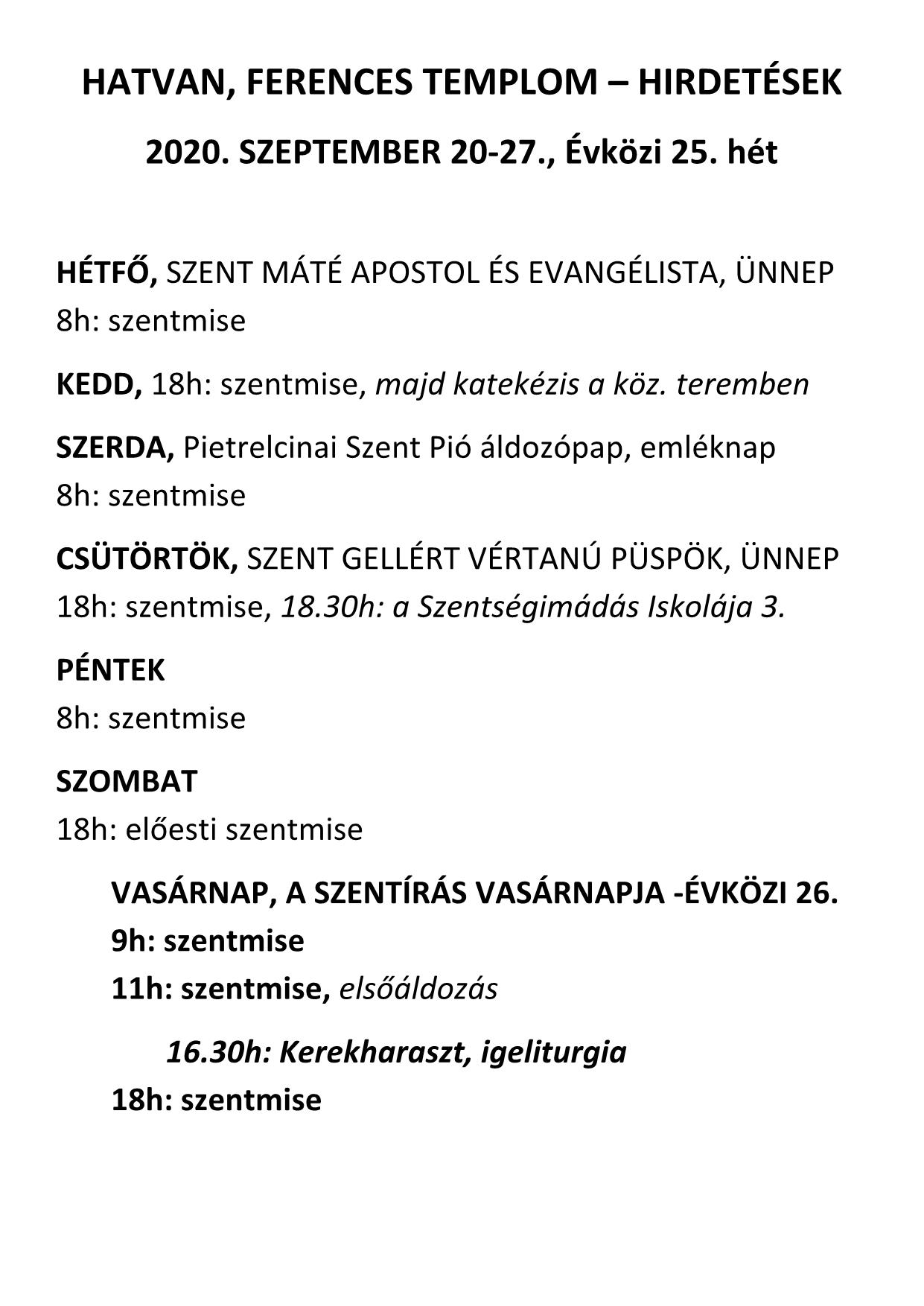 Hírdetés évközi 25. 1