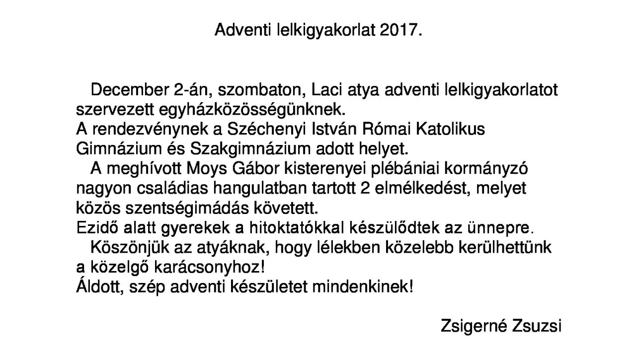 Adventi lelkigyak2017 cikk