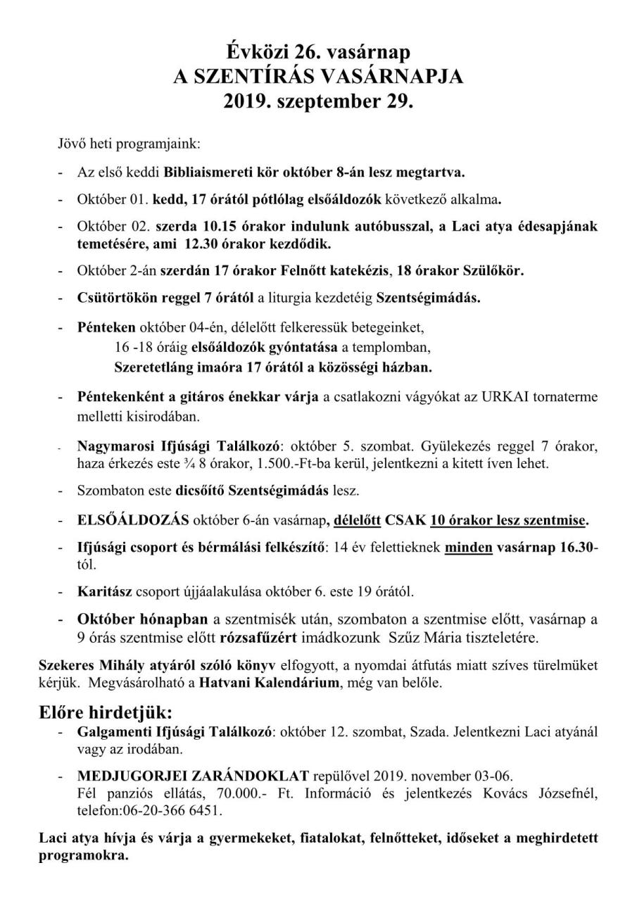 2019.09.29.Hírlevél