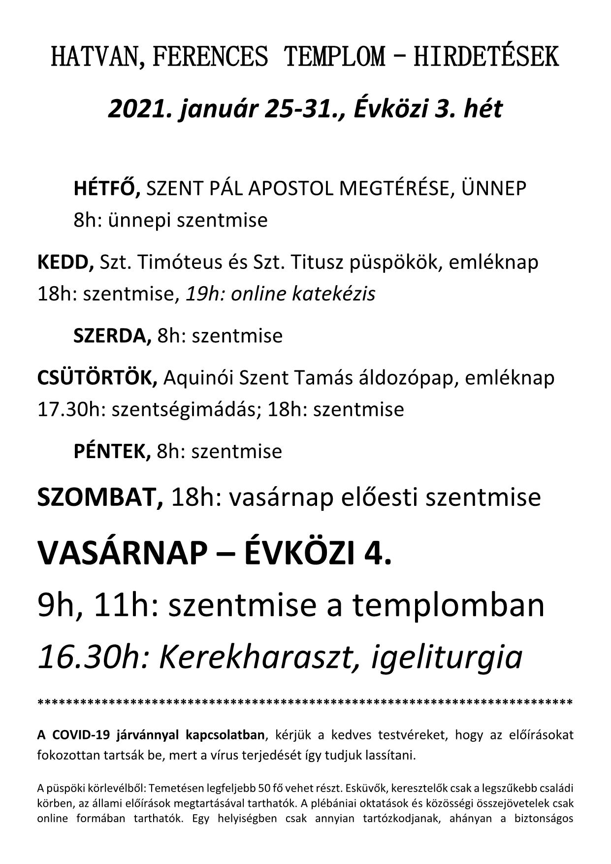 HATVAN hirdetés 21.01.24. 1