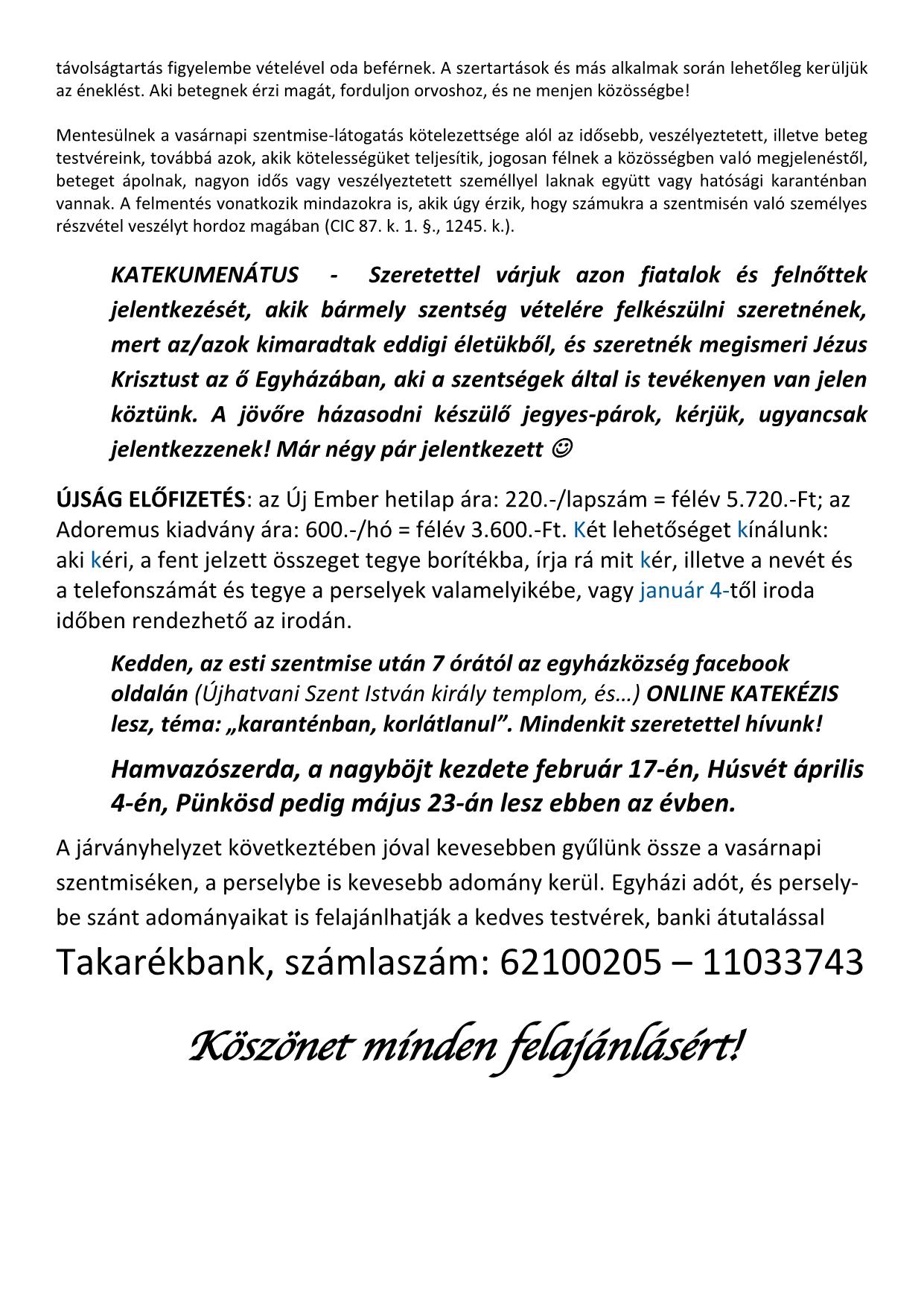 HATVAN hirdetés 21.01.24. 2