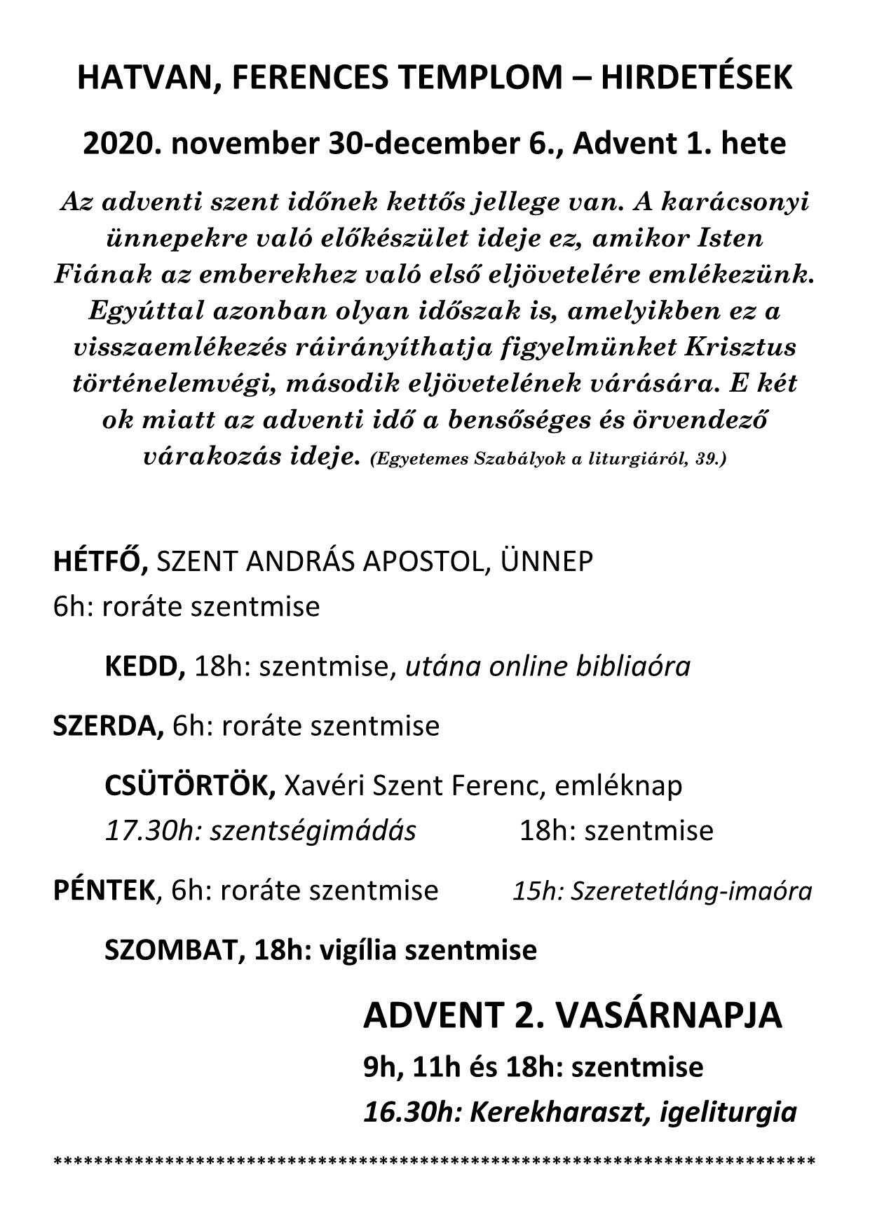 advent 1.vasárnapja 1