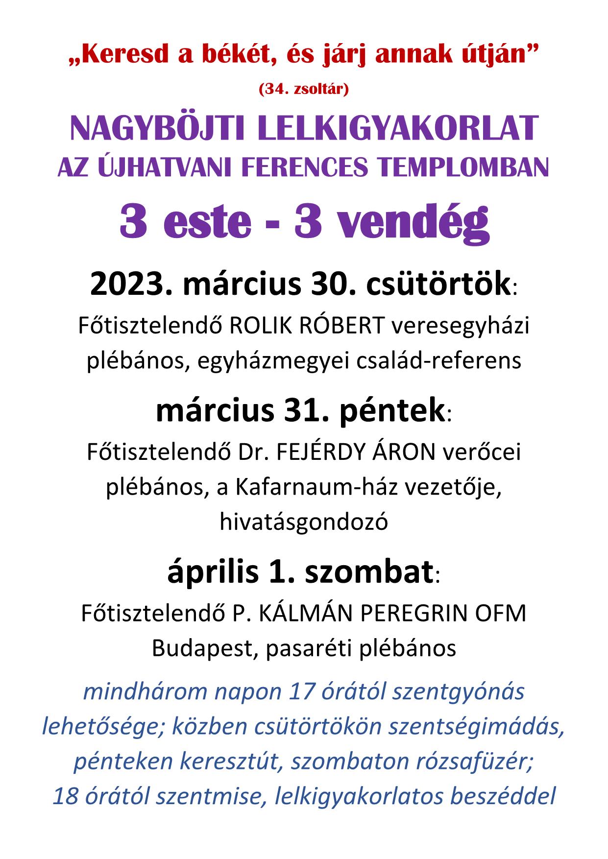2023 NAGYBÖJT Keresd a békét 1