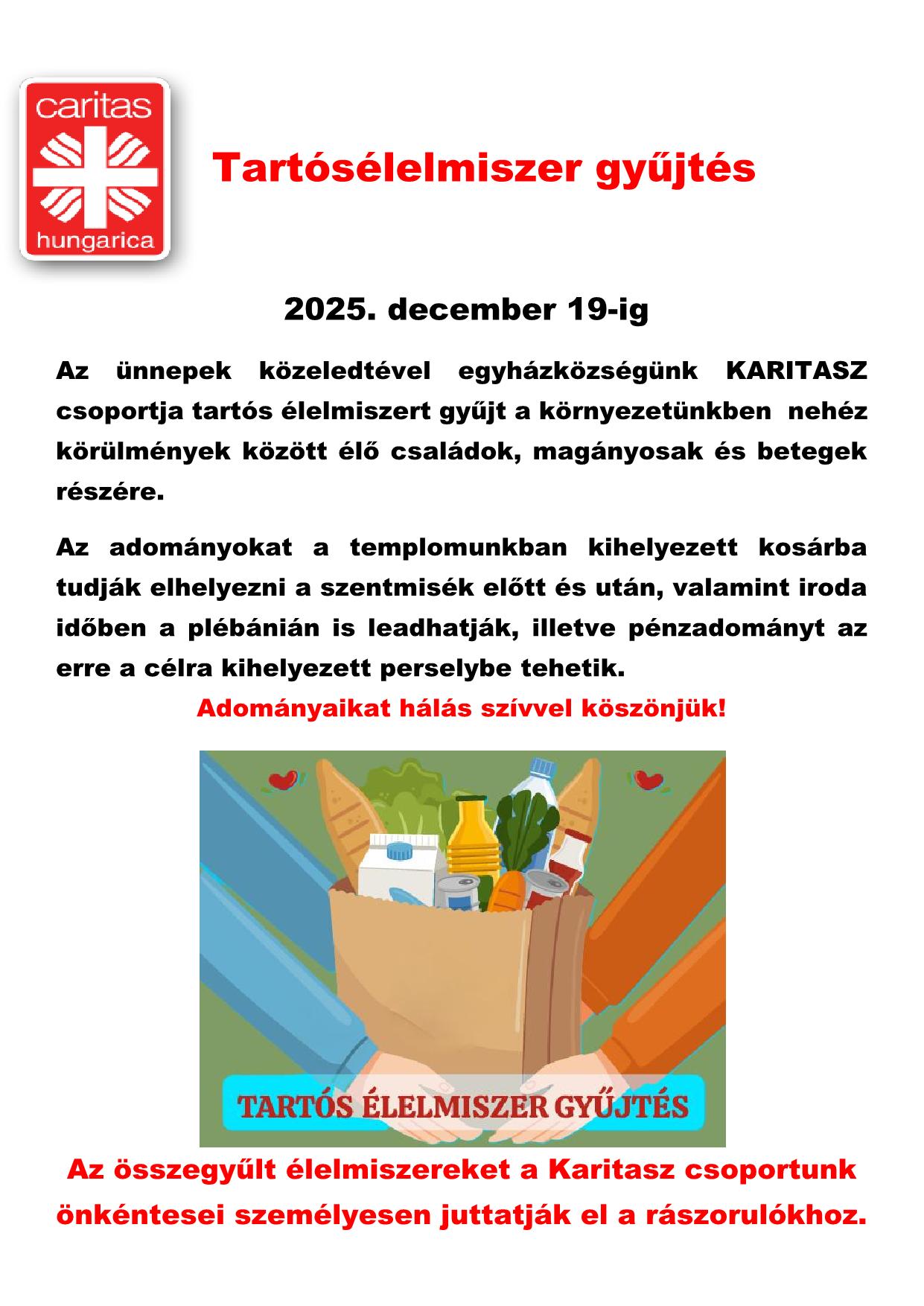 Tartósélelmiszer gyűjtés 2025 1