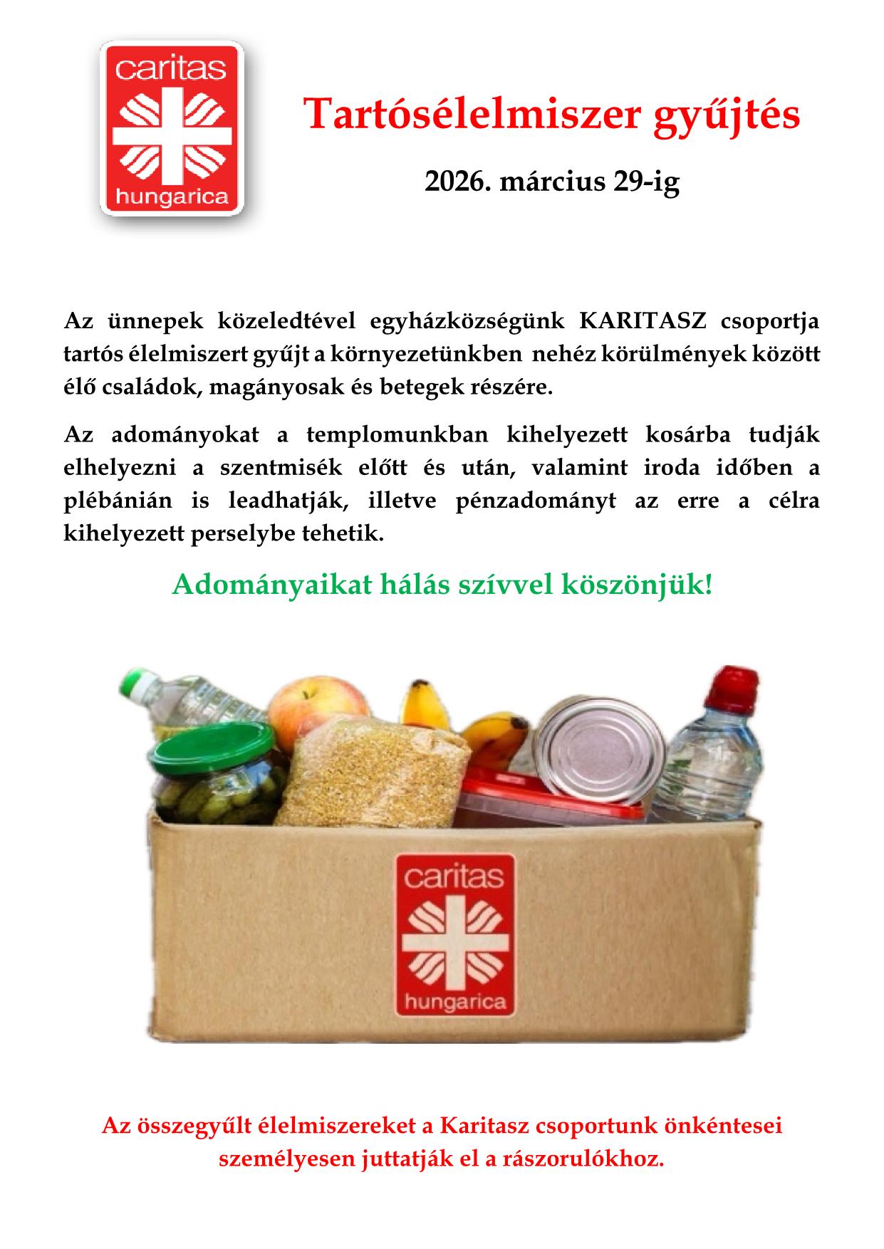 Tartósélelmiszer gyűjtés 2026 1